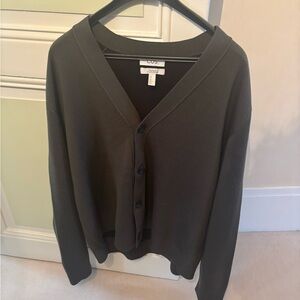 COS Men's Dark Green Cardigan Sweater - Size XL
